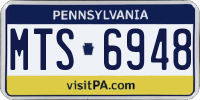 PA license plate MTS6948