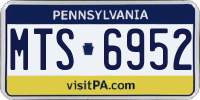 PA license plate MTS6952