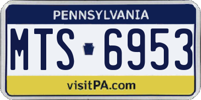 PA license plate MTS6953