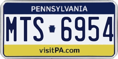 PA license plate MTS6954