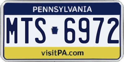 PA license plate MTS6972