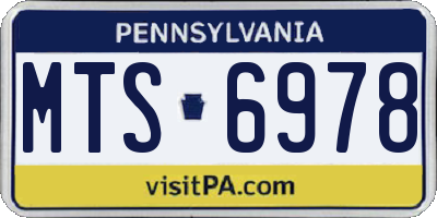 PA license plate MTS6978