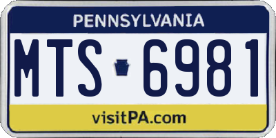 PA license plate MTS6981