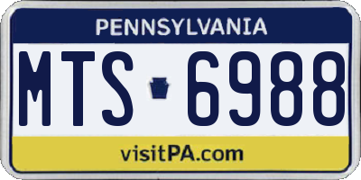 PA license plate MTS6988