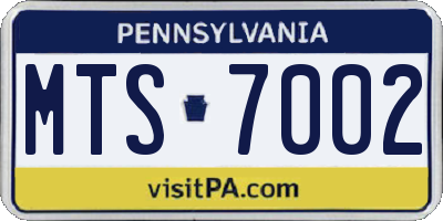 PA license plate MTS7002