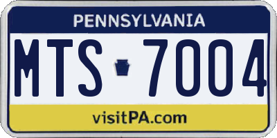 PA license plate MTS7004