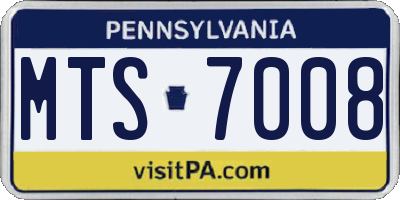 PA license plate MTS7008