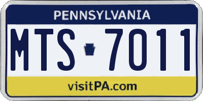 PA license plate MTS7011
