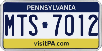 PA license plate MTS7012