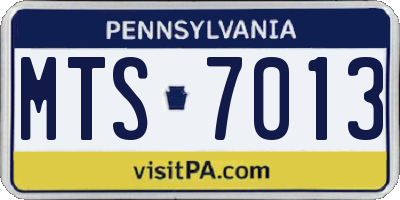 PA license plate MTS7013
