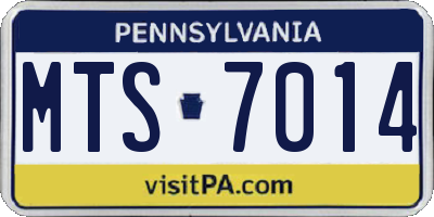 PA license plate MTS7014