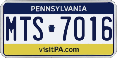 PA license plate MTS7016