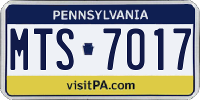 PA license plate MTS7017