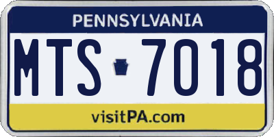 PA license plate MTS7018