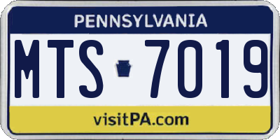 PA license plate MTS7019