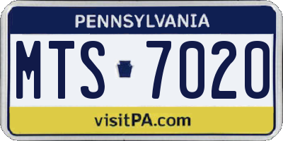 PA license plate MTS7020