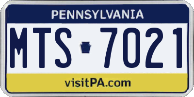 PA license plate MTS7021