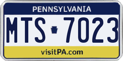 PA license plate MTS7023
