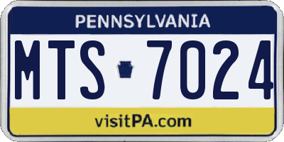 PA license plate MTS7024