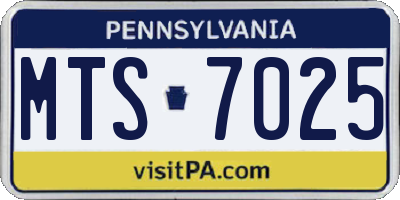 PA license plate MTS7025