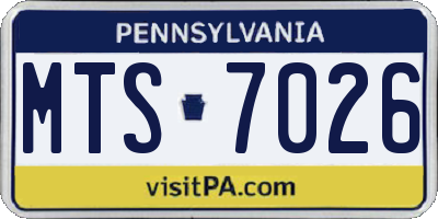 PA license plate MTS7026