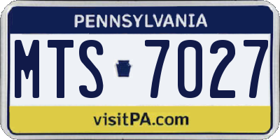 PA license plate MTS7027
