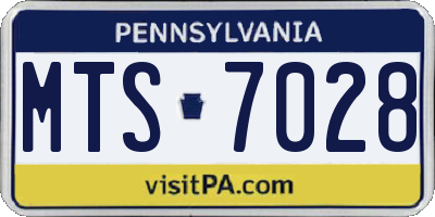 PA license plate MTS7028