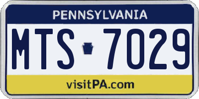 PA license plate MTS7029