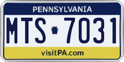 PA license plate MTS7031