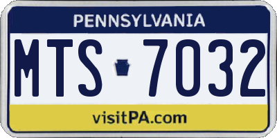 PA license plate MTS7032