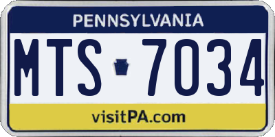 PA license plate MTS7034