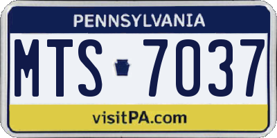 PA license plate MTS7037