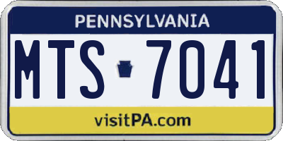 PA license plate MTS7041
