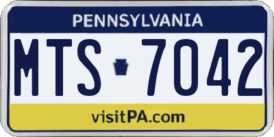 PA license plate MTS7042