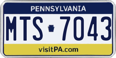 PA license plate MTS7043