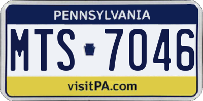 PA license plate MTS7046