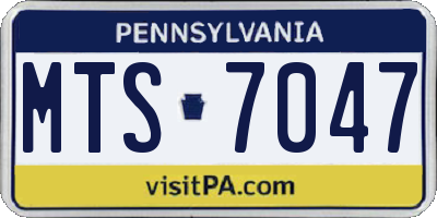 PA license plate MTS7047