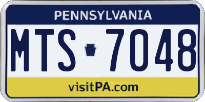 PA license plate MTS7048