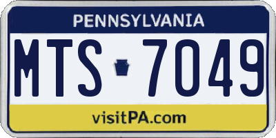 PA license plate MTS7049