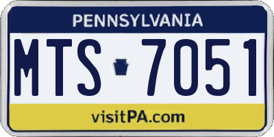 PA license plate MTS7051