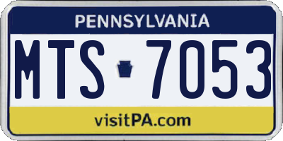 PA license plate MTS7053