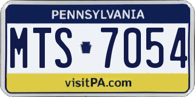 PA license plate MTS7054