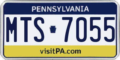 PA license plate MTS7055