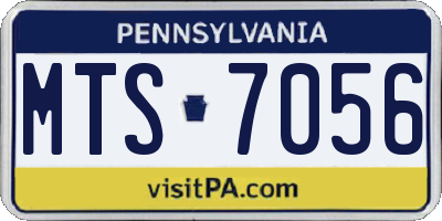 PA license plate MTS7056