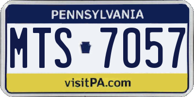 PA license plate MTS7057