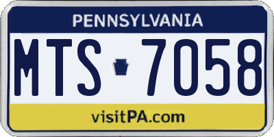 PA license plate MTS7058
