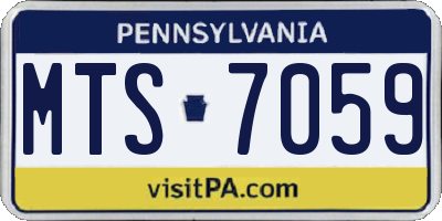 PA license plate MTS7059