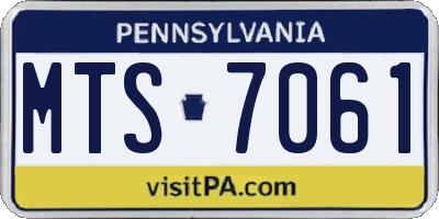 PA license plate MTS7061