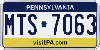 PA license plate MTS7063