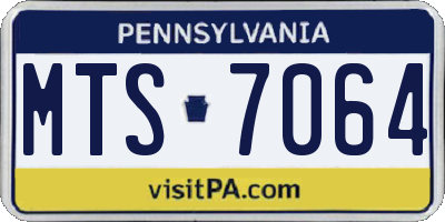 PA license plate MTS7064